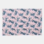 Linge De Cuisine Motif asiatique de tigre bleu (Horizontal)