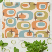 Linge De Cuisine Motif Atomique Moderne du Milieu du Siècle (Plié)