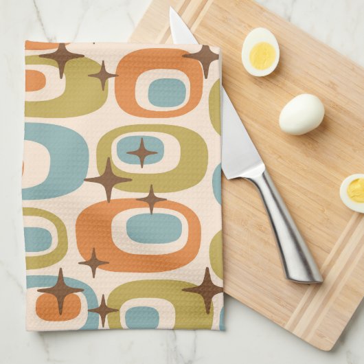 Linge De Cuisine Motif Atomique Moderne du Milieu du Siècle (Quart Plié)