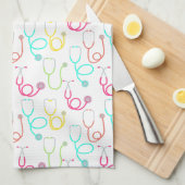 Linge De Cuisine Motif au néon de stéthoscope (Quart Plié)