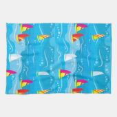 Linge De Cuisine Motif au néon de yacht (Horizontal)