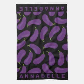 Linge De Cuisine Motif Aubergine Personnaliser