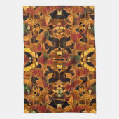 Linge De Cuisine Motif autochtone de Boho Hippie Brown Green Red (Vertical)