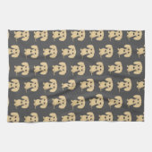 Linge De Cuisine Motif aux cheveux courts crème de teckel (Horizontal)