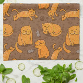 Linge De Cuisine Motif avec des chats (Plié)