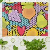 Linge De Cuisine Motif avec des fruits et légumes (Plié)