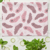 Linge De Cuisine motif avec des plumes de paon (Plié)