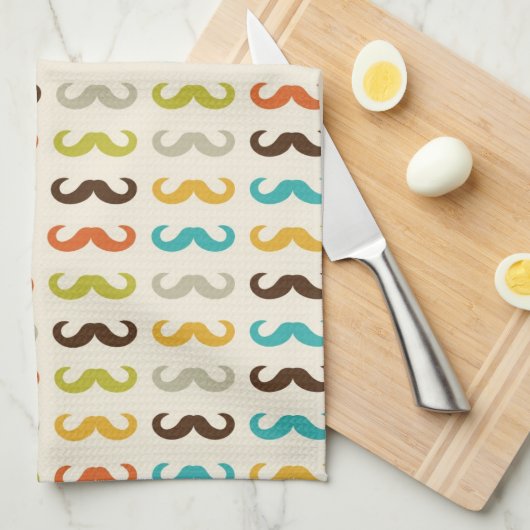 Linge De Cuisine Motif avec la moustache (Quart Plié)