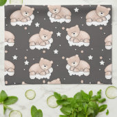 Linge De Cuisine motif avec le petit sommeil d'ours (Plié)