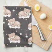 Linge De Cuisine motif avec le petit sommeil d'ours (Quart Plié)