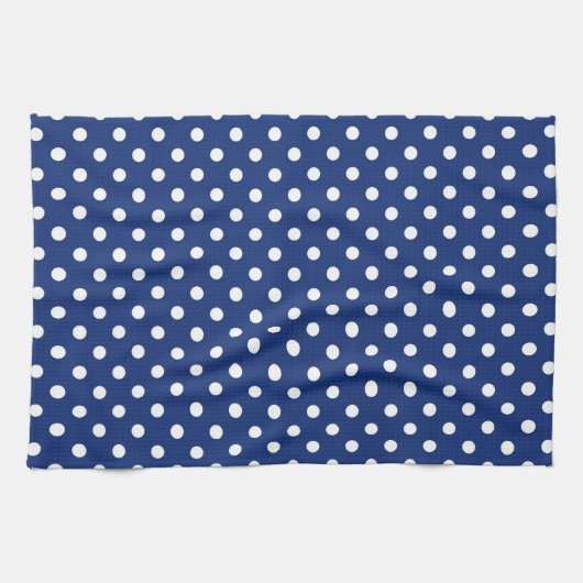 Linge De Cuisine Motif avec le pois blanc (Horizontal)