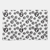 Linge De Cuisine Motif avec les crânes noirs sur le blanc (Horizontal)