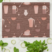 Linge De Cuisine Motif avec les éléments relatifs de café (Plié)