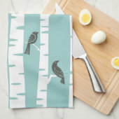 Linge De Cuisine Motif avec oiseaux et arbres (Quart Plié)