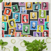 Linge De Cuisine Motif avec portraits des plus grands compositeurs (Plié)