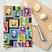Linge De Cuisine Motif avec portraits des plus grands compositeurs (Quart Plié)