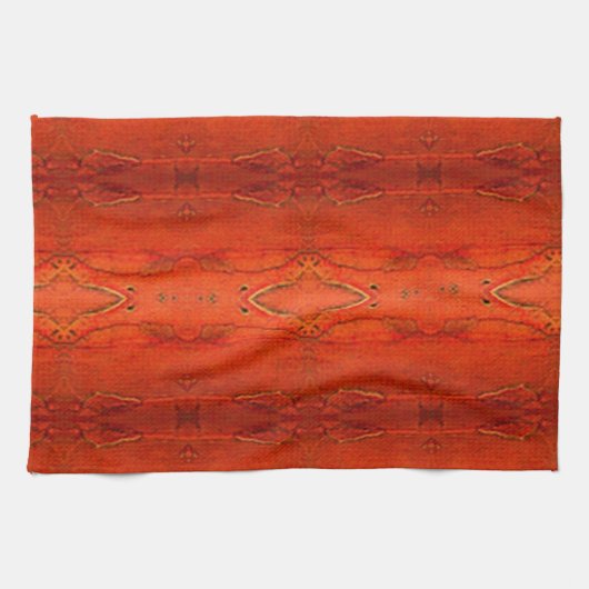 Linge De Cuisine Motif aztèque orange (Horizontal)