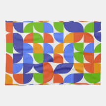 Motif Bauhaus milieu du siècle bleu, orange, vert