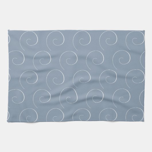 Linge De Cuisine Motif blanc bleu foncé minimal (Horizontal)
