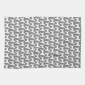 Linge De Cuisine Motif blanc de silhouettes de caniche standard (Horizontal)