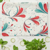 Linge De Cuisine Motif blanc et blanc blanc et  blanc (2) (Plié)