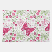 Linge De Cuisine Motif blanc floral (Horizontal)