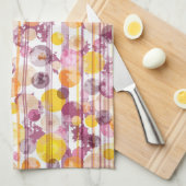 Linge De Cuisine Motif blanc rayé tacheté (Quart Plié)