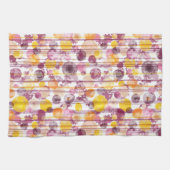 Linge De Cuisine Motif blanc rayé tacheté (Horizontal)