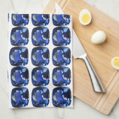 Linge De Cuisine Motif bleu (Quart Plié)