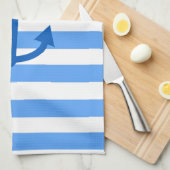 Linge De Cuisine Motif Bleu et blanc avec Ancre (Quart Plié)