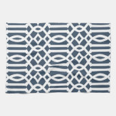 Linge De Cuisine Motif bleu et blanc de marine moderne (Horizontal)