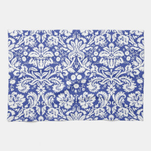 Linge De Cuisine Motif bleu-foncé de damassé