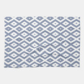 Linge De Cuisine Motif bleu gris et blanc (Horizontal)