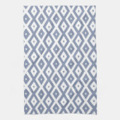 Linge De Cuisine Motif bleu gris et blanc (Vertical)