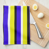 Linge De Cuisine Motif Bleu Jaune (Quart Plié)