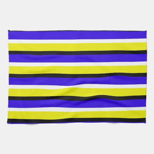 Linge De Cuisine Motif Bleu Jaune (Horizontal)