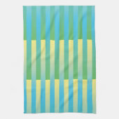 Linge De Cuisine Motif bleu jaune vert rayé (Vertical)