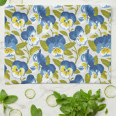 Linge De Cuisine Motif Blue Pansy (Plié)