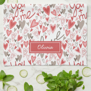 Linge De Cuisine Motif bohème de la Saint-Valentin Cœurs Mignons