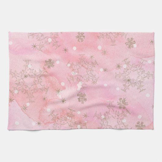 Linge De Cuisine Motif Boho de Noël rose (Horizontal)