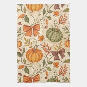 Linge De Cuisine Motif botanique automnal de citrouille confortable