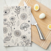 Linge De Cuisine Motif botanique céleste (3) (Quart Plié)