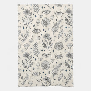 Linge De Cuisine Motif botanique céleste (4)