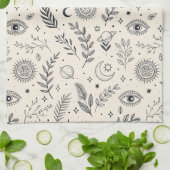 Linge De Cuisine Motif Botanique Céleste (5) (Plié)