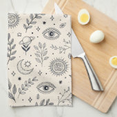 Linge De Cuisine Motif Botanique Céleste (5) (Quart Plié)