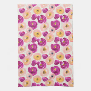 Linge De Cuisine Motif botanique d'aquarelle