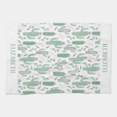 Linge De Cuisine motif botanique de Cactus personnalisé (Horizontal)