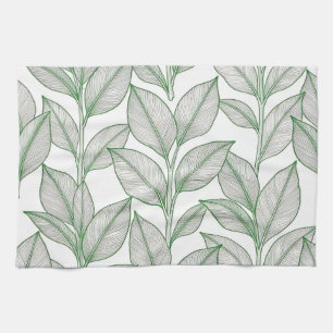 Linge De Cuisine Motif botanique de feuille de laurier vert