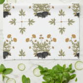 Linge De Cuisine Motif botanique de hérisson (Plié)