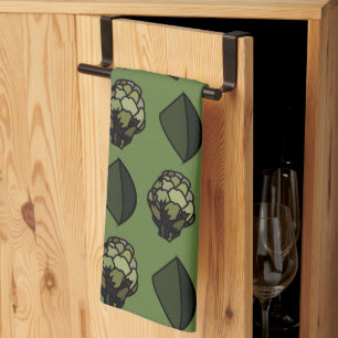 Linge De Cuisine Motif botanique de plante légumière d'artichaut